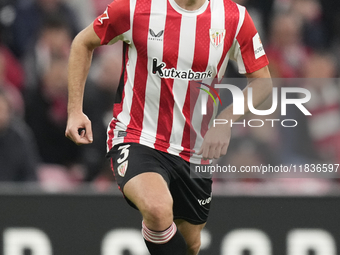 Dani Vivian centre-back of Athletic Club and Spain during the La Liga match between Athletic Club and Real Madrid CF at Estadio de San Mames...