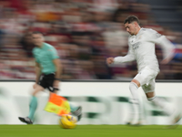 Federico Valverde central midfield of Real Madrid and Uruguay in action during the La Liga match between Athletic Club and Real Madrid CF at...