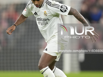 Rodrygo Goes right winger of Real Madrid and Brazil during the La Liga match between Athletic Club and Real Madrid CF at Estadio de San Mame...