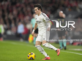 Fran Garcia left-back of Real Madrid and Spain during the La Liga match between Athletic Club and Real Madrid CF at Estadio de San Mames on...