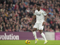 Aurelien Tchouameni defensive midfield of Real Madrid and France during the La Liga match between Athletic Club and Real Madrid CF at Estadi...