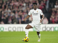 Aurelien Tchouameni defensive midfield of Real Madrid and France during the La Liga match between Athletic Club and Real Madrid CF at Estadi...