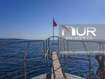 A general view of the Mediterranean coast is seen in Side, Turkey, on November 7, 2024. (