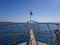 A general view of the Mediterranean coast is seen in Side, Turkey, on November 7, 2024. (