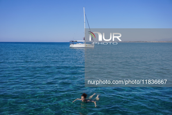 A general view of the Mediterranean coast is seen in Side, Turkey, on November 7, 2024. 