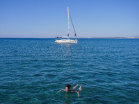 A general view of the Mediterranean coast is seen in Side, Turkey, on November 7, 2024. (