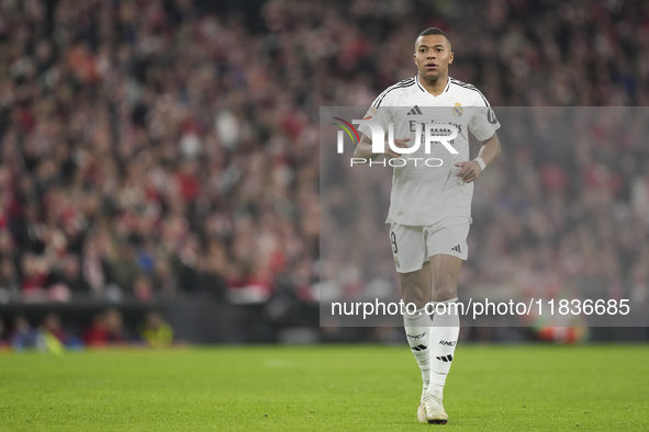 Kylian Mbappe centre-forward of Real Madrid and France during the La Liga match between Athletic Club and Real Madrid CF at Estadio de San M...