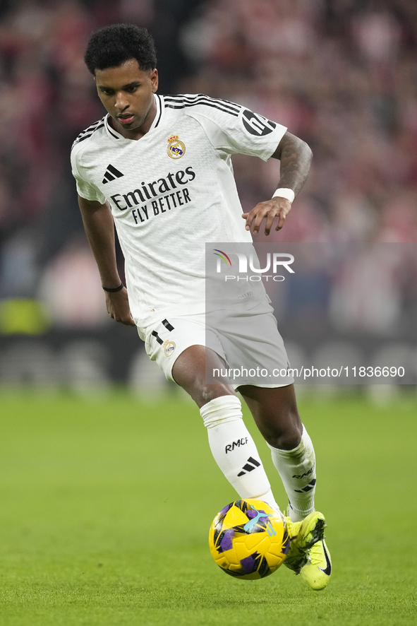 Rodrygo Goes right winger of Real Madrid and Brazil during the La Liga match between Athletic Club and Real Madrid CF at Estadio de San Mame...