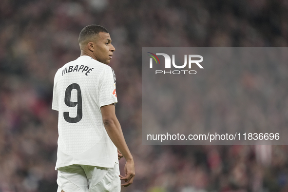 Kylian Mbappe centre-forward of Real Madrid and France during the La Liga match between Athletic Club and Real Madrid CF at Estadio de San M...