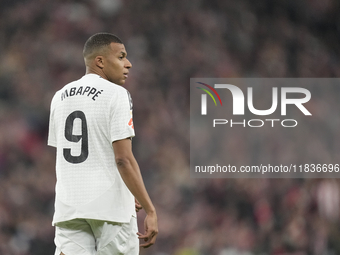 Kylian Mbappe centre-forward of Real Madrid and France during the La Liga match between Athletic Club and Real Madrid CF at Estadio de San M...