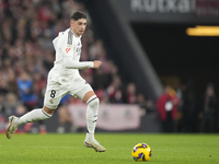 Federico Valverde central midfield of Real Madrid and Uruguay during the La Liga match between Athletic Club and Real Madrid CF at Estadio d...