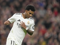 Rodrygo Goes right winger of Real Madrid and Brazil during the La Liga match between Athletic Club and Real Madrid CF at Estadio de San Mame...