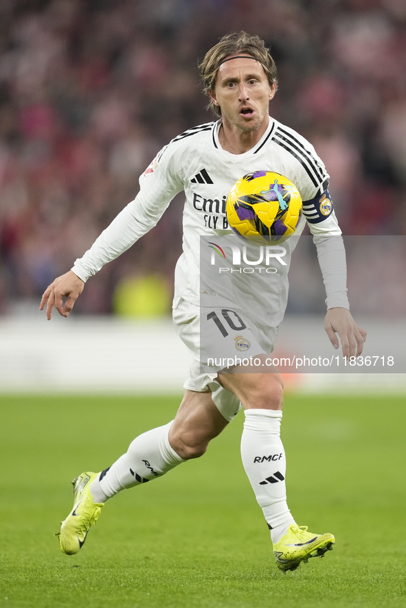 Luka Modric central midfield of Real Madrid and Croatia during the La Liga match between Athletic Club and Real Madrid CF at Estadio de San...