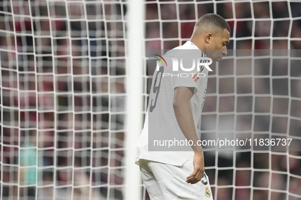 Kylian Mbappe centre-forward of Real Madrid and France during the La Liga match between Athletic Club and Real Madrid CF at Estadio de San M...