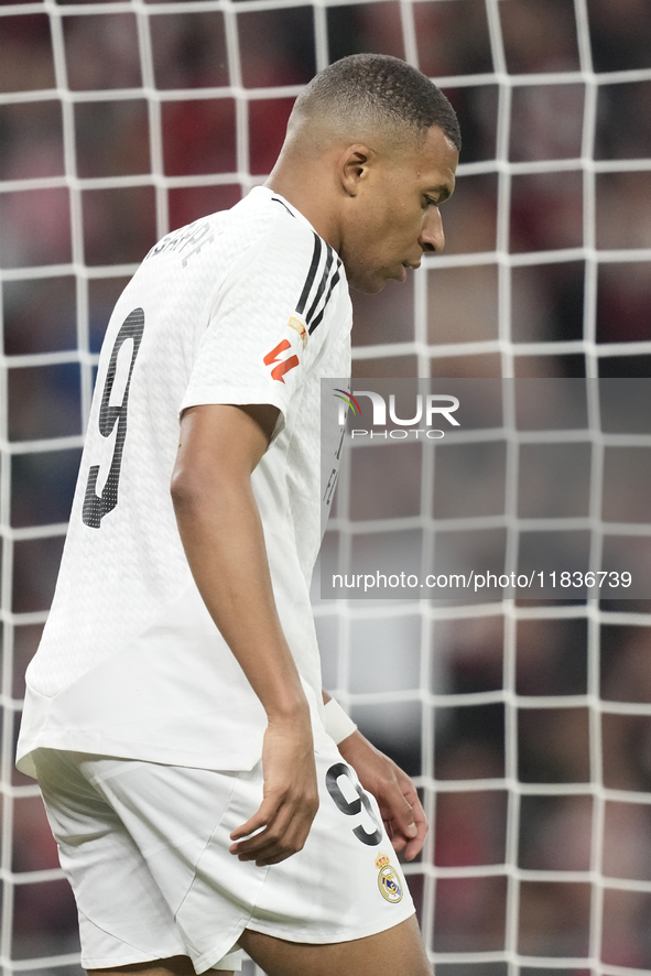 Kylian Mbappe centre-forward of Real Madrid and France during the La Liga match between Athletic Club and Real Madrid CF at Estadio de San M...