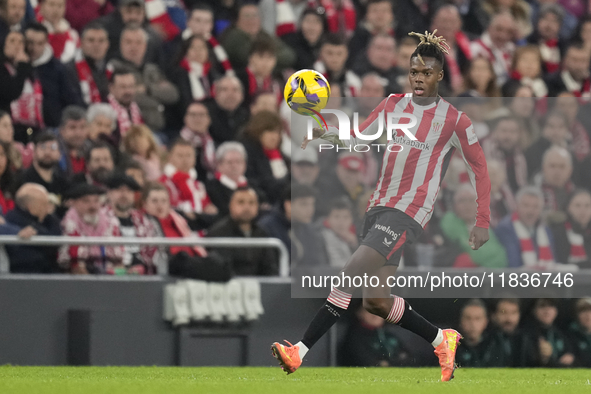 Nico Williams left winger of Athletic Club and Spain during the La Liga match between Athletic Club and Real Madrid CF at Estadio de San Mam...