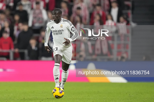 Ferland Mendy left-back of Real Madrid and France during the La Liga match between Athletic Club and Real Madrid CF at Estadio de San Mames...