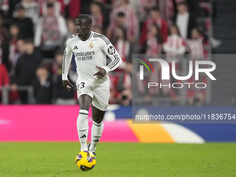 Ferland Mendy left-back of Real Madrid and France during the La Liga match between Athletic Club and Real Madrid CF at Estadio de San Mames...