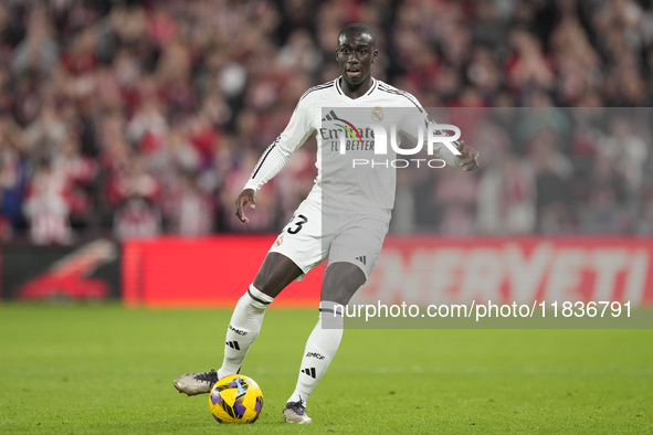 Ferland Mendy left-back of Real Madrid and France during the La Liga match between Athletic Club and Real Madrid CF at Estadio de San Mames...