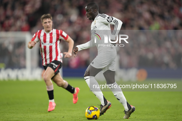  Ferland Mendy left-back of Real Madrid and France during the La Liga match between Athletic Club and Real Madrid CF at Estadio de San Mames...