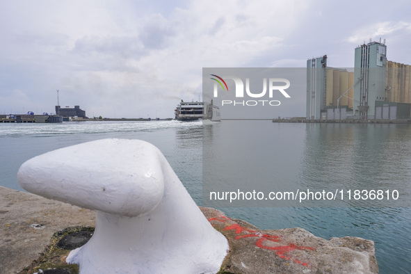 The Bornholmslinjen ferry, which connects Ystad in Sweden and Rone on Bornholm Island in Denmark, is seen in Ystad, Sweden, on August 4, 202...