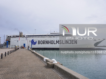 The Bornholmslinjen ferry, which connects Ystad in Sweden and Rone on Bornholm Island in Denmark, is seen in Ystad, Sweden, on August 4, 202...