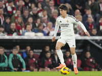 Arda Guler attacking midfield of Real Madrid and Turkey during the La Liga match between Athletic Club and Real Madrid CF at Estadio de San...