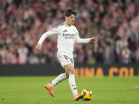 Arda Guler attacking midfield of Real Madrid and Turkey during the La Liga match between Athletic Club and Real Madrid CF at Estadio de San...