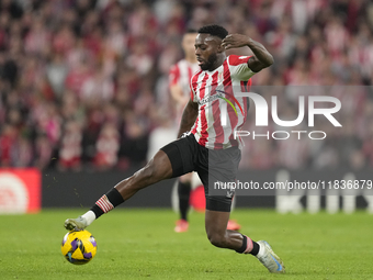 Inaki Williams right winger of Athletic Club and Ghana during the La Liga match between Athletic Club and Real Madrid CF at Estadio de San M...