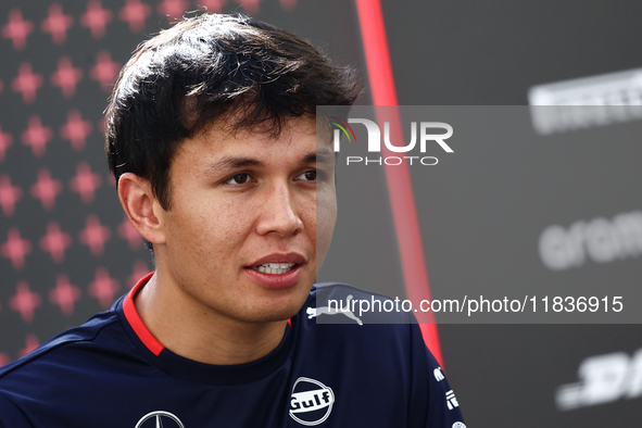 Alexander Albon of Williams ahead of the Formula 1 Austrian Grand Prix at Yas Marina Circuit in Abu Dhabi, United Arab Emirates on Devember...