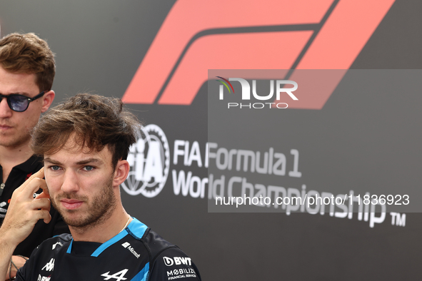 Pierre Gasly of Alpine ahead of the Formula 1 Austrian Grand Prix at Yas Marina Circuit in Abu Dhabi, United Arab Emirates on Devember 5, 20...