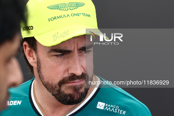 Fernando Alonso of Aston Martin Aramco ahead of the Formula 1 Austrian Grand Prix at Yas Marina Circuit in Abu Dhabi, United Arab Emirates o...