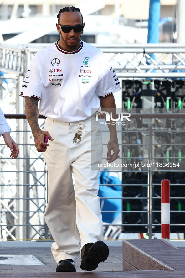 Lewis Hamilton of Mercedes ahead of the Formula 1 Austrian Grand Prix at Yas Marina Circuit in Abu Dhabi, United Arab Emirates on Devember 5...