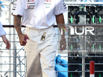 Lewis Hamilton of Mercedes ahead of the Formula 1 Austrian Grand Prix at Yas Marina Circuit in Abu Dhabi, United Arab Emirates on Devember 5...