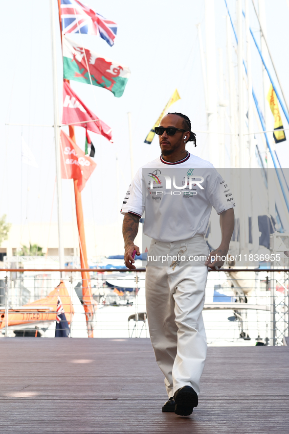 Lewis Hamilton of Mercedes ahead of the Formula 1 Austrian Grand Prix at Yas Marina Circuit in Abu Dhabi, United Arab Emirates on Devember 5...