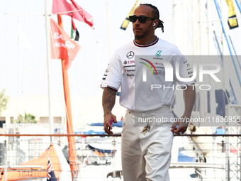 Lewis Hamilton of Mercedes ahead of the Formula 1 Austrian Grand Prix at Yas Marina Circuit in Abu Dhabi, United Arab Emirates on Devember 5...