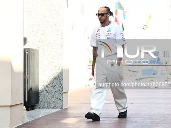 Lewis Hamilton of Mercedes ahead of the Formula 1 Austrian Grand Prix at Yas Marina Circuit in Abu Dhabi, United Arab Emirates on Devember 5...