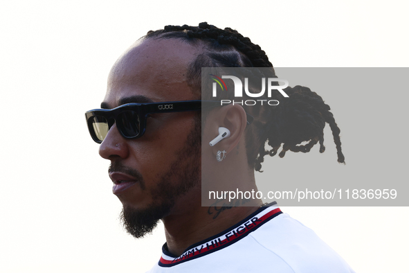 Lewis Hamilton of Mercedes ahead of the Formula 1 Austrian Grand Prix at Yas Marina Circuit in Abu Dhabi, United Arab Emirates on Devember 5...