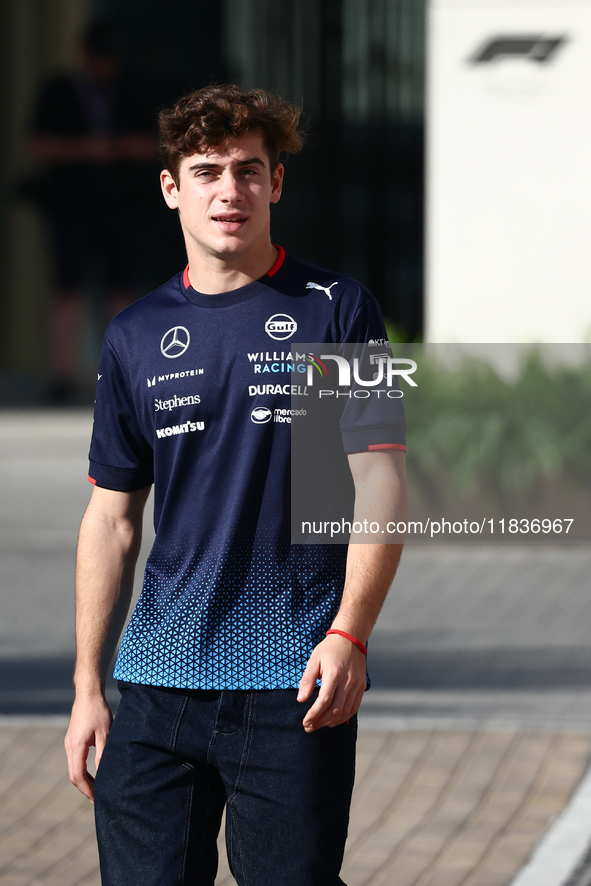 Franco Colapinto of Williams ahead of the Formula 1 Austrian Grand Prix at Yas Marina Circuit in Abu Dhabi, United Arab Emirates on Devember...