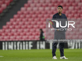 Jude Bellingham central midfield of Real Madrid and England  prior the La Liga match between Athletic Club and Real Madrid CF at Estadio de...