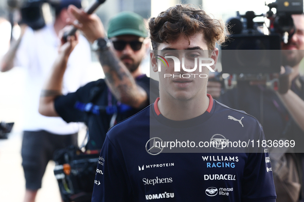 Franco Colapinto of Williams ahead of the Formula 1 Austrian Grand Prix at Yas Marina Circuit in Abu Dhabi, United Arab Emirates on Devember...