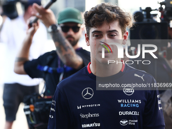 Franco Colapinto of Williams ahead of the Formula 1 Austrian Grand Prix at Yas Marina Circuit in Abu Dhabi, United Arab Emirates on Devember...