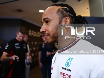 Lewis Hamilton of Mercedes ahead of the Formula 1 Austrian Grand Prix at Yas Marina Circuit in Abu Dhabi, United Arab Emirates on Devember 5...