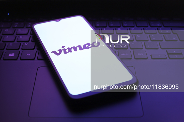 The Vimeo app logo appears on the screen of a smartphone in Reno, United States, on December 5, 2024. 