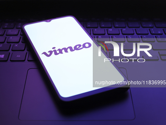 The Vimeo app logo appears on the screen of a smartphone in Reno, United States, on December 5, 2024. (