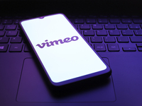 The Vimeo app logo appears on the screen of a smartphone in Reno, United States, on December 5, 2024. (