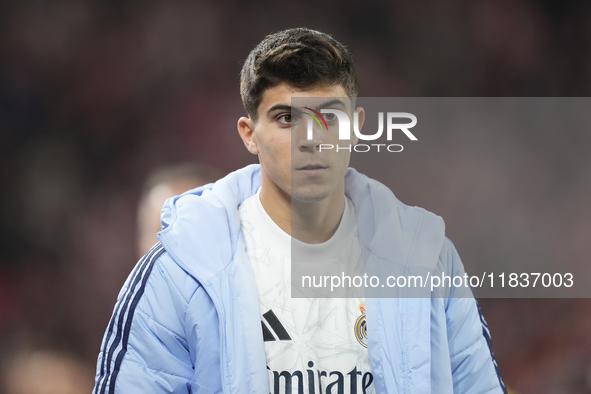 Lorenzo Aguado right-back of Real Madrid and Uruguay during the La Liga match between Athletic Club and Real Madrid CF at Estadio de San Mam...