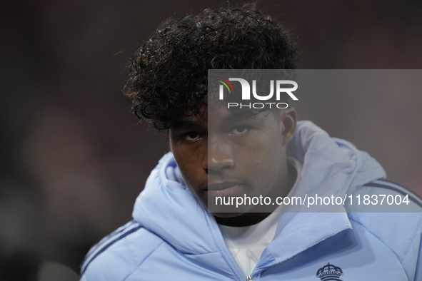 Endrick centre-forward of Real Madrid and Brazil during the La Liga match between Athletic Club and Real Madrid CF at Estadio de San Mames o...