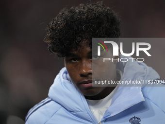 Endrick centre-forward of Real Madrid and Brazil during the La Liga match between Athletic Club and Real Madrid CF at Estadio de San Mames o...