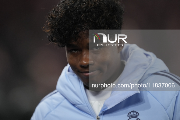 Endrick centre-forward of Real Madrid and Brazil during the La Liga match between Athletic Club and Real Madrid CF at Estadio de San Mames o...